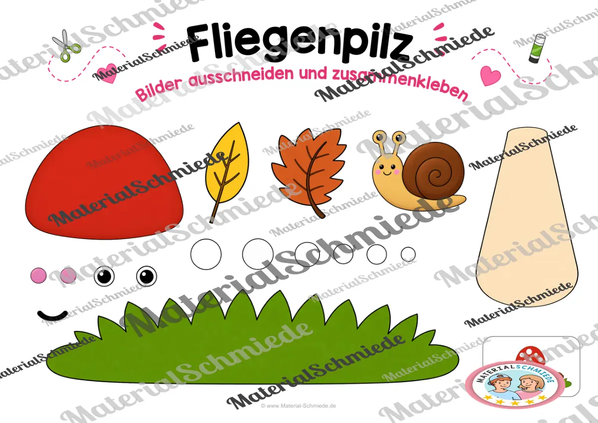 Fliegenpilz - Bastelvorlage für den Herbst – Vorschau 2