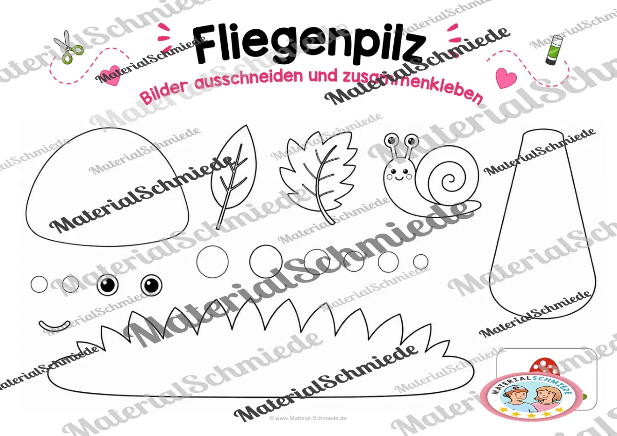 Fliegenpilz - Bastelvorlage für den Herbst – Vorschau 3