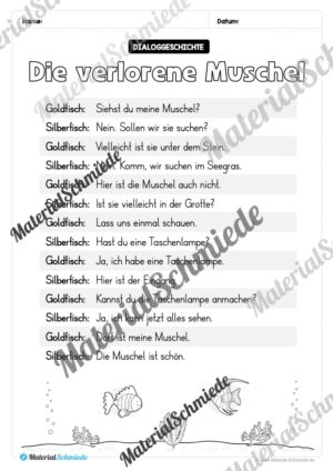 10 Arbeitsblätter zum Dialoglesen in der 1. Klasse (Vorschau 02)