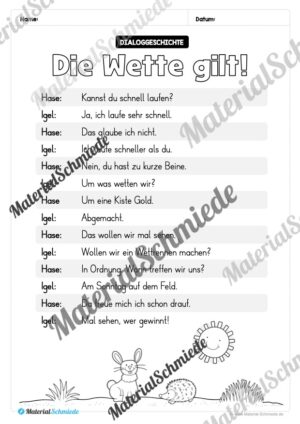 10 Arbeitsblätter zum Dialoglesen in der 1. Klasse (Vorschau 04)