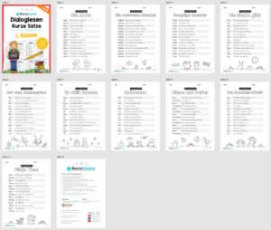 10 Arbeitsblätter zum Dialoglesen in der 1. Klasse (Überblick)