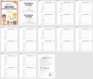 Mini-Heft: Erste Wörter schreiben (10 Seiten) – Überblick