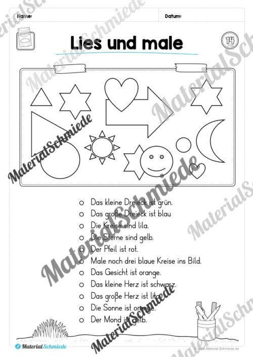 Leseheft: Verbinden - Malen - Ankreuzen (1. Klasse) - Stufe 2 (Vorschau 15)
