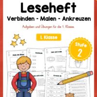 Leseheft: Verbinden - Malen - Ankreuzen (1. Klasse) - Stufe 2