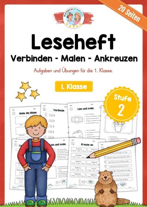 Leseheft: Verbinden - Malen - Ankreuzen (1. Klasse) - Stufe 2