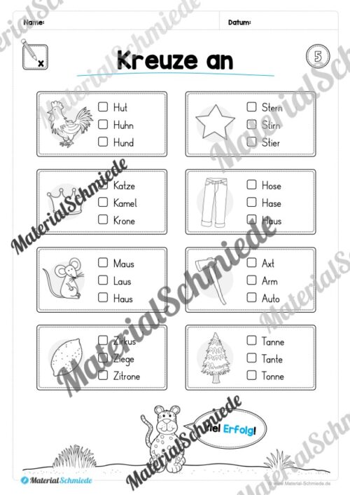 Leseheft: Verbinden - Malen - Ankreuzen (1. Klasse) - Stufe 1 (Vorschau 06)