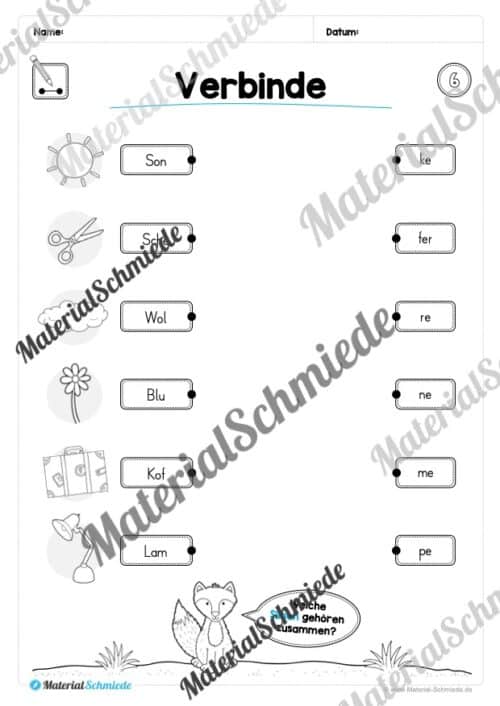 Leseheft: Verbinden - Malen - Ankreuzen (1. Klasse) - Stufe 1 (Vorschau 07)