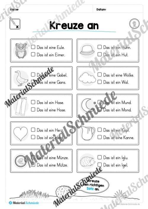 Leseheft: Verbinden - Malen - Ankreuzen (1. Klasse) - Stufe 1 (Vorschau 10)