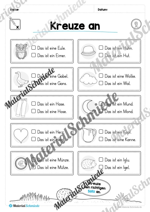 Leseheft: Verbinden – Malen – Ankreuzen (1. Klasse) – Stufe 1 (Vorschau 10)