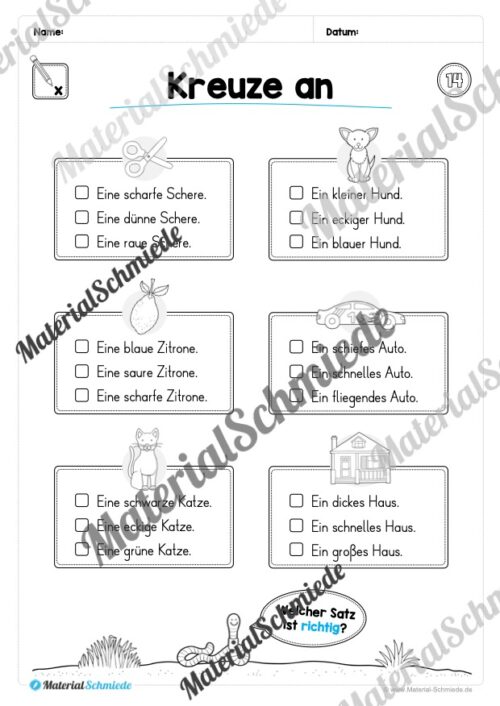 Leseheft: Verbinden - Malen - Ankreuzen (1. Klasse) - Stufe 1 (Vorschau 15)