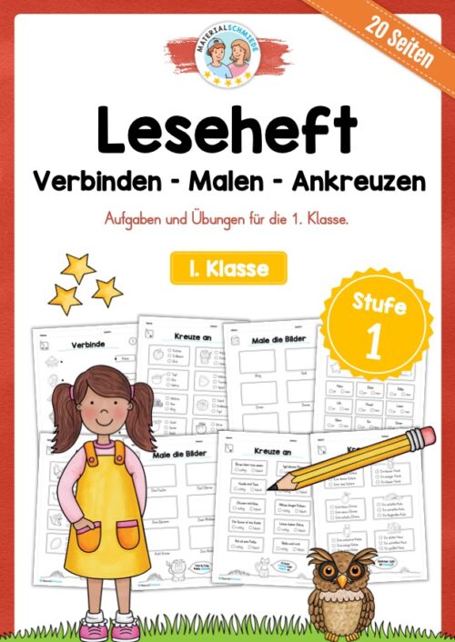 Leseheft: Verbinden - Malen - Ankreuzen (1. Klasse) - Stufe 1