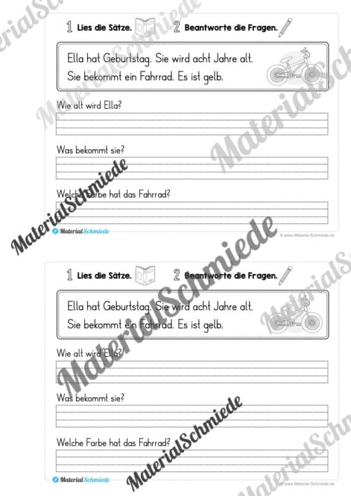 Mini-Heft: Lesetexte mit Fragen (1. Klasse) - Vorschau 09