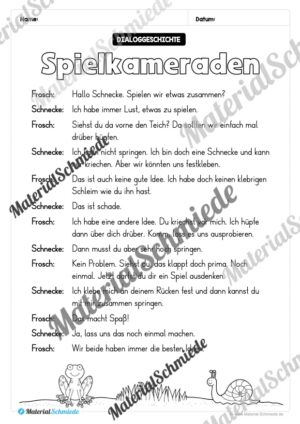 10 Arbeitsblätter zum Dialoglesen in der 2. Klasse (Vorschau 02)