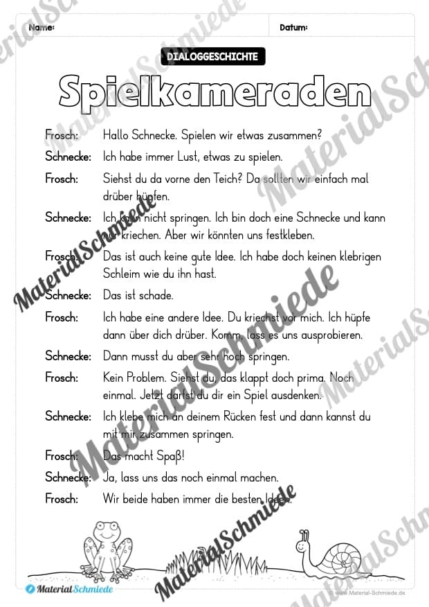 10 Arbeitsblätter zum Dialoglesen in der 2. Klasse (Vorschau 02)