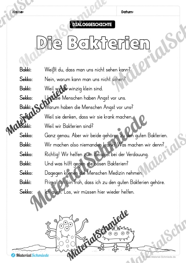 10 Arbeitsblätter zum Dialoglesen in der 2. Klasse (Vorschau 03)