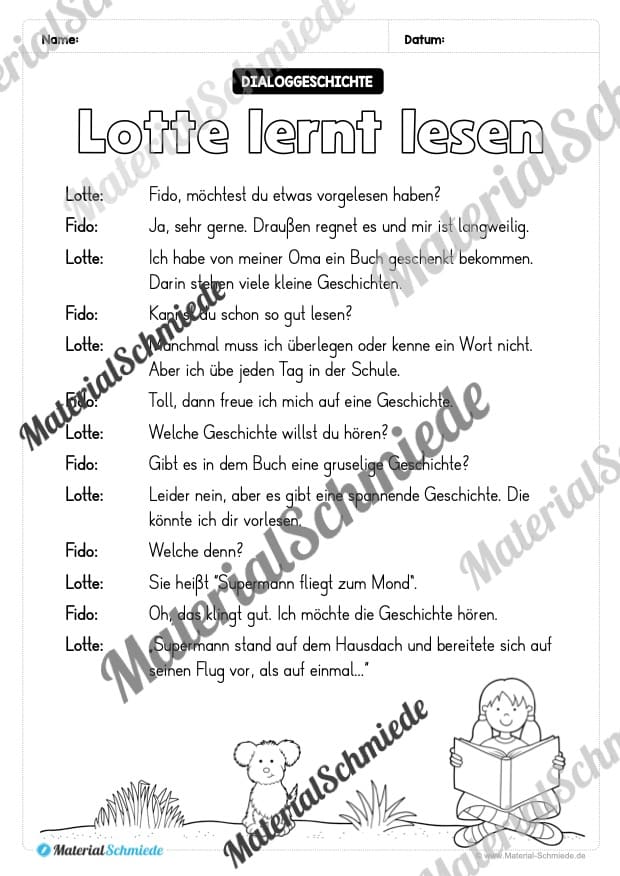 10 Arbeitsblätter zum Dialoglesen in der 2. Klasse (Vorschau 05)