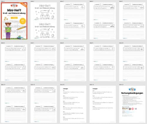 Mini-Heft: 10 Abschreibtexte zur Groß- und Kleinschreibung (Überblick)