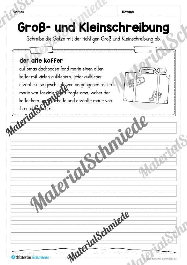 10 Abschreibtexte: Groß- und Kleinschreibung (2. Klasse) – Vorschau 01