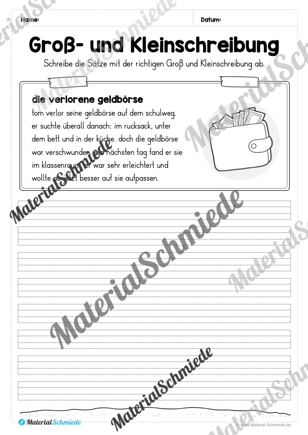 10 Abschreibtexte: Groß- und Kleinschreibung (2. Klasse) – Vorschau 02