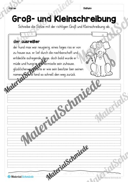 10 Abschreibtexte: Groß- und Kleinschreibung (2. Klasse) - Vorschau 04