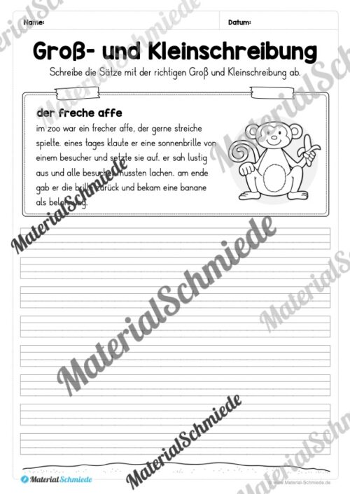 10 Abschreibtexte: Groß- und Kleinschreibung (2. Klasse) - Vorschau 06