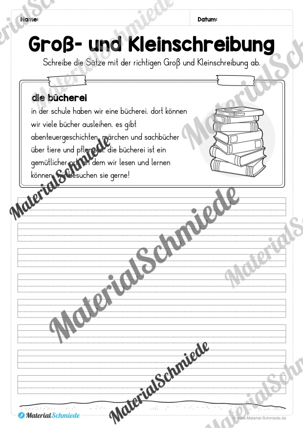 10 Abschreibtexte: Groß- und Kleinschreibung (2. Klasse) – Vorschau 10