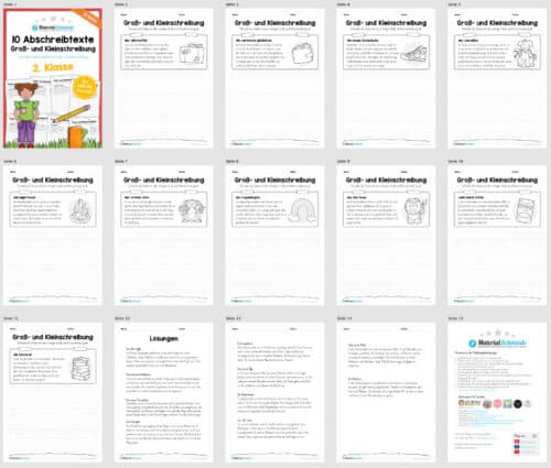 10 Abschreibtexte: Groß- und Kleinschreibung (2. Klasse) - Überblick