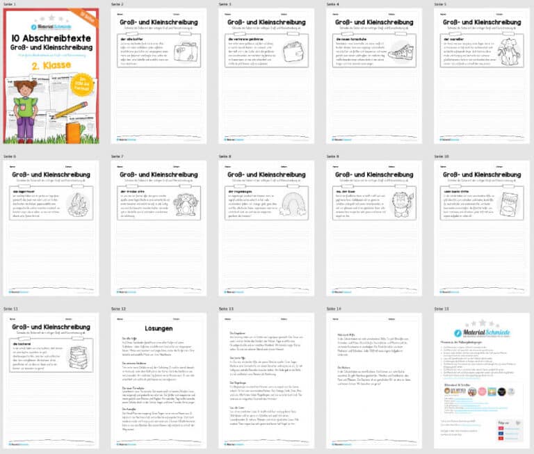 10 Abschreibtexte: Groß- und Kleinschreibung (2. Klasse) – Überblick