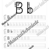 Buchstaben schreiben lernen von A-Z - Druckschrift (Buchstabe B)