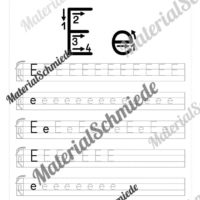 Buchstaben schreiben lernen von A-Z - Druckschrift (Buchstabe E)