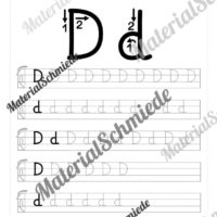Buchstaben schreiben lernen von A-Z - Grundschrift (Buchstabe D)
