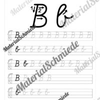 Buchstaben schreiben lernen von A-Z - Schreibschrift (Buchstabe B)