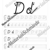 Buchstaben schreiben lernen von A-Z - Schreibschrift (Buchstabe D)