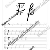 Buchstaben schreiben lernen von A-Z - Schreibschrift (Buchstabe F)