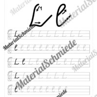 Buchstaben schreiben lernen von A-Z - Schreibschrift (Buchstabe L)