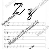 Buchstaben schreiben lernen von A-Z - Schreibschrift (Buchstabe Z)