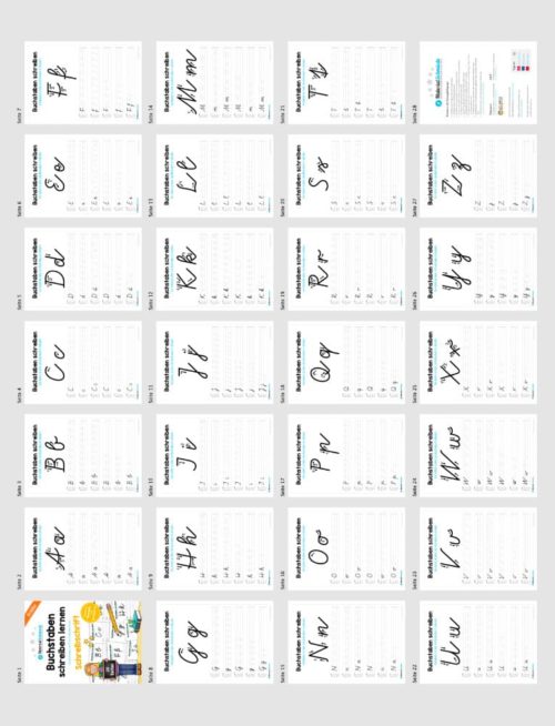 Buchstaben schreiben lernen von A-Z - Schreibschrift (Überblick)