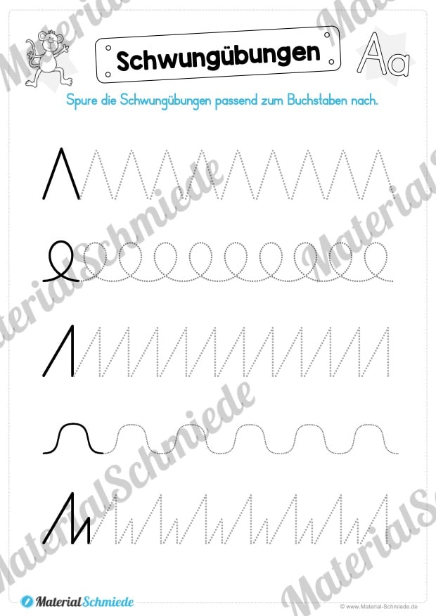 Materialpaket: Buchstabe A/a schreiben lernen (Vorschau 01)