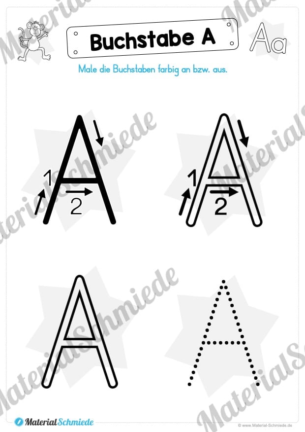 Materialpaket: Buchstabe A/a schreiben lernen (Vorschau 02)