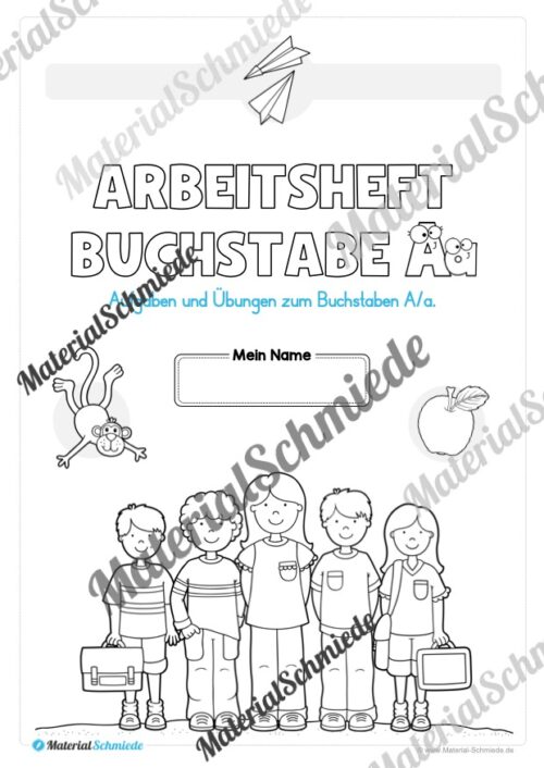 Arbeitsheft: Buchstabe A/a schreiben lernen (Arbeitsblatt 01)