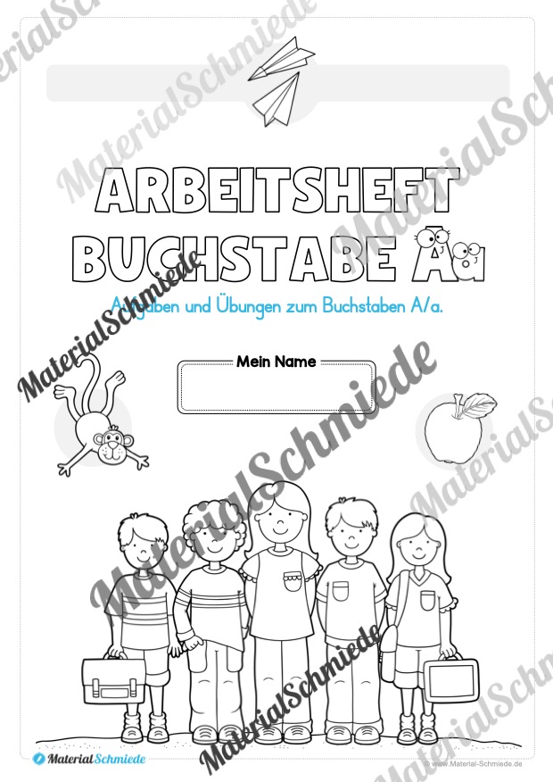 Arbeitsheft: Buchstabe A/a schreiben lernen (Arbeitsblatt 01)
