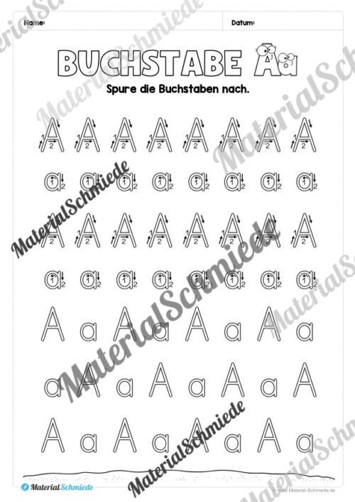Arbeitsheft: Buchstabe A/a schreiben lernen (Arbeitsblatt 05)