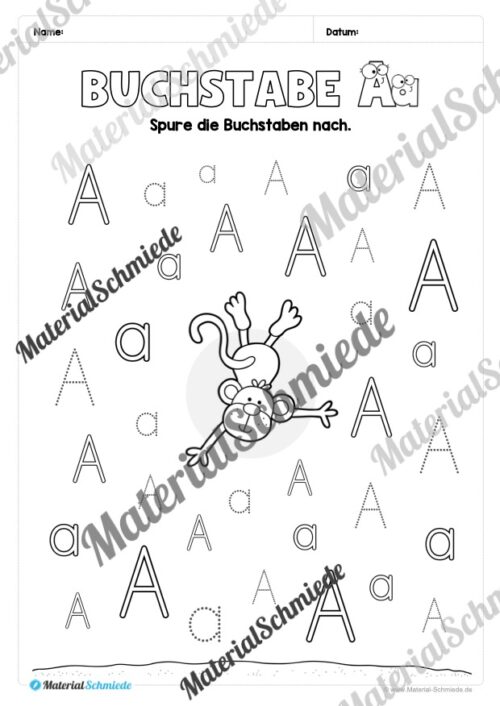 Arbeitsheft: Buchstabe A/a schreiben lernen (Arbeitsblatt 07)