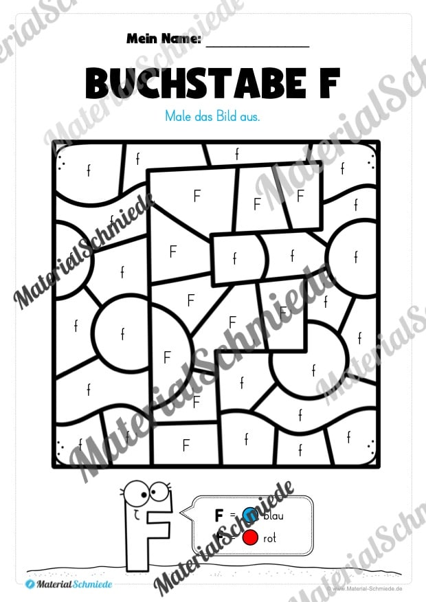 Buchstabe F: Ausmalbild (Vorschau 01)