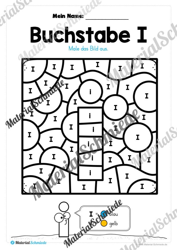 Buchstabe I: Ausmalbild (Vorschau 02)