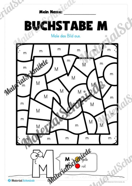 Buchstabe M: Ausmalbild (Vorschau 01)