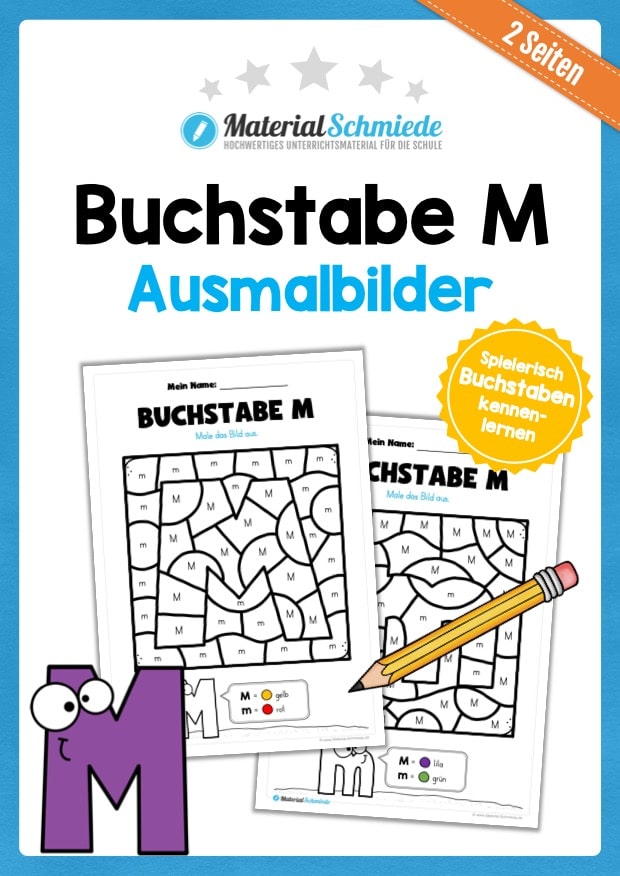 Buchstabe M/m: Ausmalbilder