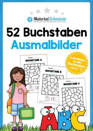 Bundle: 52 Buchstaben-Ausmalbilder (A-Z)