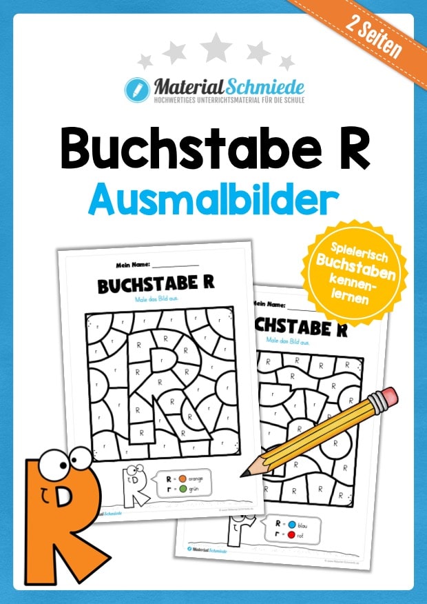 Buchstabe R: Ausmalbild