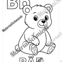 Kostenlose Ausmalbilder: Buchstaben lernen mit Tieren von A bis Z (Arbeitsblatt 02)